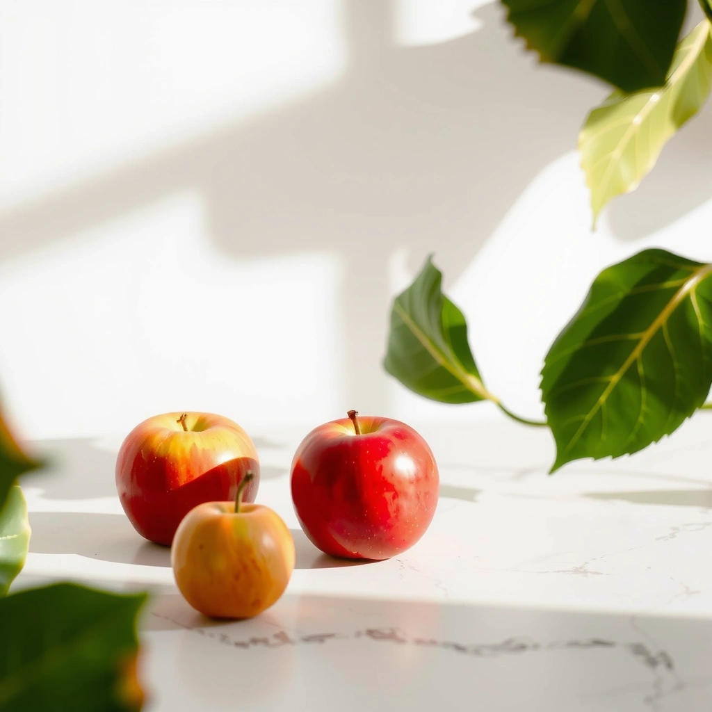 Local Indonesian apples and imported varieties showing size and color differences