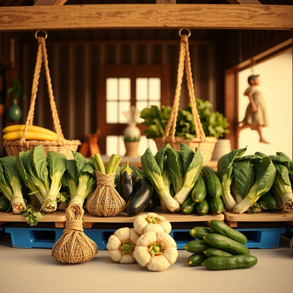 Indonesian vegetables in traditional market